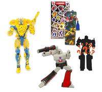 Transformers Transformers Party Supplies - Juego de 3 figuras de bestia, paquete de 4 pulgadas con figuras de Cheetor, Megatron y Misterio, más calcomanías, marcapáginas, suministros para fiestas de
