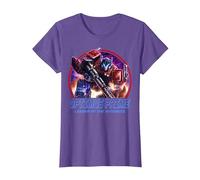 Transformers: War For Cybertron Optimus Prime Leader Camiseta, Mujer, Morado Jaspeado, XL