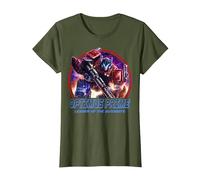 Transformers: War For Cybertron Optimus Prime Leader Camiseta, Mujer, Verde Oliva, XS