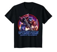 Transformers: War For Cybertron Optimus Prime Leader Camiseta, Niños, Negro, 4 años