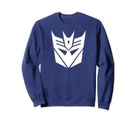 Transformers White Decepticon Sigil Sudadera, Unisex para Adultos, Azul Marino, S