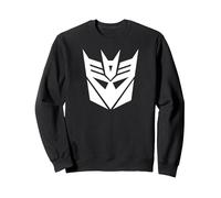 Transformers White Decepticon Sigil Sudadera, Unisex para Adultos, Negro, XXL