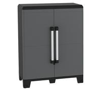 Transforming Armario multiusos de plástico PRO Modular (L x An x Al: 43,6 x 78 x 101,6 cm, Número de baldas: 1 ud., Gris/Negro)