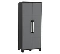 Transforming Armario multiusos de plástico PRO Modular (L x An x Al: 43,6 x 78 x 184,4 cm, Número de baldas: 3 ud., Gris/Negro)