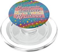 Transgender Existence is Resistance Trans Pride Retro Colors PopSockets PopGrip para MagSafe