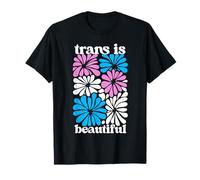 Transgender Floral Retro Flowers Trans Pride Colors Boho Camiseta