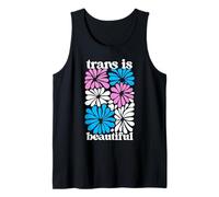 Transgender Floral Retro Flowers Trans Pride Colors Boho Camiseta sin Mangas