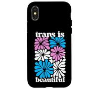 Transgender Floral Retro Flowers Trans Pride Colors Boho Carcasa para iPhone X/XS