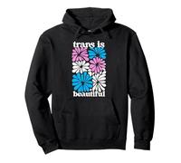 Transgender Floral Retro Flowers Trans Pride Colors Boho Sudadera con Capucha