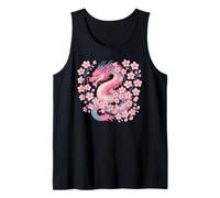 Transgender Japanese Dragon Trans Pride Flag Colors Floral Camiseta sin Mangas