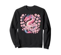 Transgender Japanese Dragon Trans Pride Flag Colors Floral Sudadera