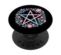 Transgender Pentagram Wiccan Pagan Trans Pride Flag Boho PopSockets PopGrip Adhesivo