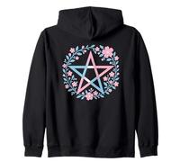 Transgender Pentagram Wiccan Pagan Trans Pride Flag Boho Sudadera con Capucha