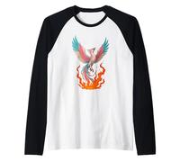 Transgender Phoenix Bird Trans Pride Flag Rising from Ashes Camiseta Manga Raglan