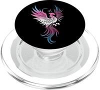 Transgender Phoenix Bird Trans Pride Flag Rising from Ashes PopSockets PopGrip para MagSafe