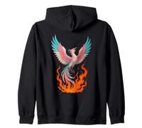 Transgender Phoenix Bird Trans Pride Flag Rising from Ashes Sudadera con Capucha
