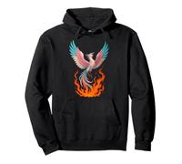 Transgender Phoenix Bird Trans Pride Flag Rising from Ashes Sudadera con Capucha