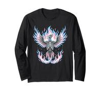 Transgender Phoenix Halloween Trans Flag Rising from Ashes Manga Larga
