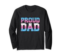 Transgender Proud Dad Fathers Day Trans Pride Flag Colors Manga Larga