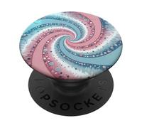 Transgender Swirls Dots Trans Pride Colors Blue White Pink PopSockets PopGrip Adhesivo
