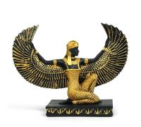 TRANSGOOD Escultura egipcia antigua decorativa de diosa Isis arrodillada con alas abiertas, mitología egipcia, figura coleccionable, recuerdos de Egipto