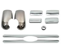 TRANSIT MK6 & MK7 - Cubiertas de espejo cromado ABS 2 piezas, acero inoxidable cromado parrilla frontal 2 piezas, acero inoxidable cromado puerta cubierta 5 puertas