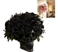 Translucent Gothic Skull Wall Vase, Spooky Face Shaped Hanging Flower Vase, Hangable & Tabletop Freestanding Skull Vases for Flowers and Plants, Halloween Accessories