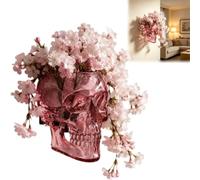 Translucent Gothic Skull Wall Vase, Spooky Face Shaped Hanging Flower Vase, Hangable & Tabletop Freestanding Skull Vases for Flowers and Plants, Halloween Accessories