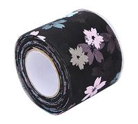 Translucent Organza Ribbon | Multicolor Flower Pattern Present Wrap/Wedding Decor/Party Supplies | Sturdy Gauze Material for Crafts & Hair Bows | 54g Lightweight Webbing (Negra)