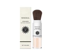 Translucent Setting Powder with Sun Protection,Spf 35, Oil Control Natural Matte Finish, Long Lasting Lightweight Breathable, Mineral Powder with Brush, For All Skin Types,8g