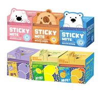 Translucent Sticky Notes, 105 Sheets 3 Set Animal Fruit Square Pull Out | Cute Writing Tabs Study Tools For Teacher Student Book Journal Planners Annotation School Office