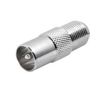 Transmedia ff18 cambiador de género para cable f-jack iec-plug plata