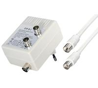 Transmedia FP9IL - Amplificador de señal de antena para 2 televisores (amplificación de 2 x 15 dB, radio de frecuencia de 47-862 MHz) (importado)