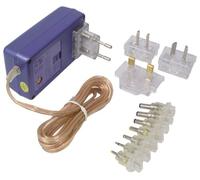 Transmedia NTT10L - Toma a Corriente para Viaje (2100 mA, con adaptadores a enchufes Individuales británicos, norteamericanos, australianos y Europeos, 100-240 V, 3, 3,3, 5, 6, 6,5 y 7 V)