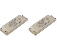 Transmedia Transformador halógeno 230/12V/35-105W, protección contra sobrecarga, fusible de temperatura, no regulable, delgado 123 x 39 x 18 cm, LT2-2L (Paquete de 2)