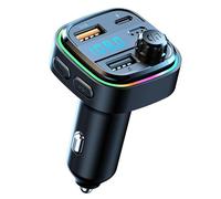 Transmetteur FM Bluetooth Voiture, 3.1A Bluetooth Auto Radio MP3 Adaptador C26 Adaptador Cargador de Coche para 2 USB y Type-C PD15W, Soporte de Llamadas Manos Libres, Tarjeta TF, Disco U