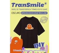 TRANSMILE-Papel de transferencia térmica, transfer paper para tela oscura,version mejirada(10 hojas, A4), patrón personalizado, fácil de operar.ES-smile-3-3.0-10