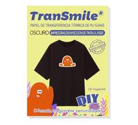 TRANSMILE-Papel de transferencia térmica, transfer paper para tela oscura,version mejirada(50 hojas, A4), patrón personalizado, fácil de operar.ES-smile-3-3.0-50