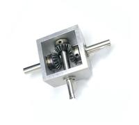 transmisión angular 1pcs Gearbox 1:1 Ration Dual Shaft Bevel Gearbox 90 Degree Bevel Gear Steer Gearbox One Input And Two Output Type Reduce Gearbox piñón de engranaje (Color : Type D(8mm shaft))