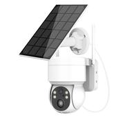 Transmisión de video en vivo, cámara de seguridad solar para uso exterior, detección de movimiento con alarma sonora y notificación push.