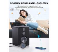 Transmisión inalámbrica de música, receptor Bluetooth 5.0 ajustable, hasta 16 horas de reproducción, para iPhone, smartphone Android, conexión