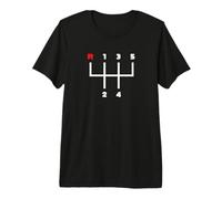 Transmisión Manual del patrón del Cambiador del Engranaje del Coche (5 velocidades) Camiseta Premium