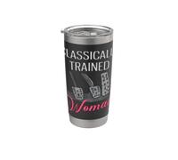 Transmisión manual divertida de mujer entrenada clásicamente Vaso térmico de acero inoxidable de doble pared