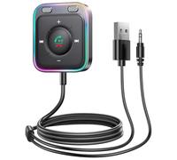 Transmisor auxiliar para coche, adaptador de radio inalámbrico con cable, para de sonido de viaje diario, viaje por carretera, estéreo, vehículo personal, camión