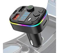 Transmisor De Coche | Transmisor Del Receptor Del Coche 5.0, Pantalla LED Del Reproductor De Mp3 Del Coche | Cargador Del Coche USB C, Adaptador De Música Del Coche Para Coche Multifuncional Soporta