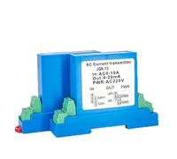 Transmisor de corriente CA Sensor de corriente Hall Entrada AC0-10A Salida 4-20mA 0-10V Módulo de detección de corriente Instalación en riel de 35mm(0-10V Out,AC0-1A,AC220V)