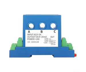 Transmisor de corriente trifásico, monitor de alimentación de CA, módulo de aislamiento, salida 4-20mA, precisión del 0.5%, para gestión de energía, industrial (0-5A)