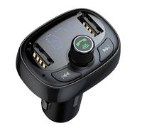 Transmisor FM Automático S-09 12/24V con MP3-USB-Bluetooth + Manos Libres (Negro) - BASEUS