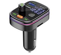 Transmisor de FM | QC 3.0 Micrófono más fuerte HiFi Bass Radio Music Adaptador Cargador,2 USB cargador rápido accesorios para electrónica automotriz