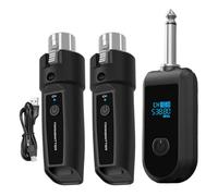 Transmisor de Micrófono Inalámbrico | Receptor Inalámbrico para Micrófono y Altavoz - Adaptador de Guitarra Eléctrica - para Karaoke, Habla, Actuación, Vloging, Fitness, Guitarra, Y Escenario